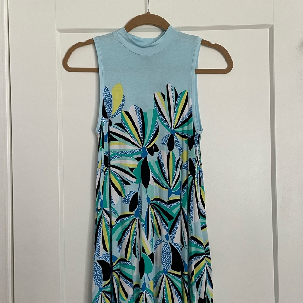 Kaari Blue Curvy Jade Bloom Sleeveless Dress NWT - Picture 2 of 3